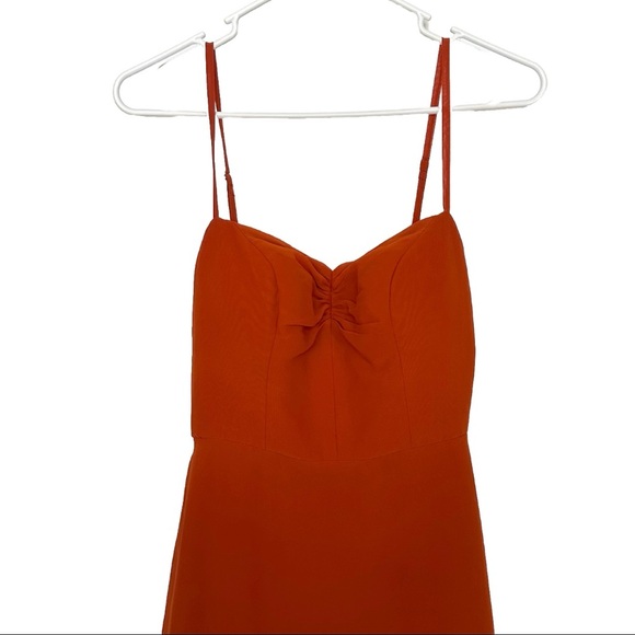 Azazie Rust A-Line Chiffon Wedding Bridesmaid Dress - Picture 6 of 9